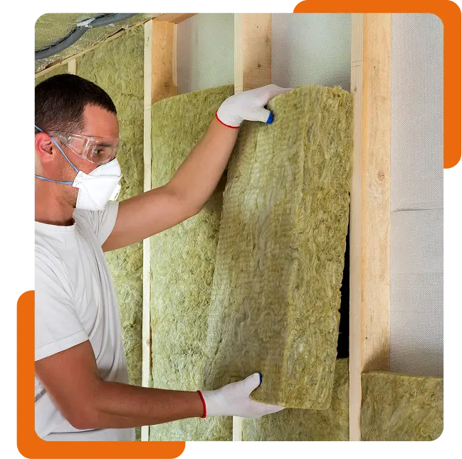 Spray foam insulation contractor at work