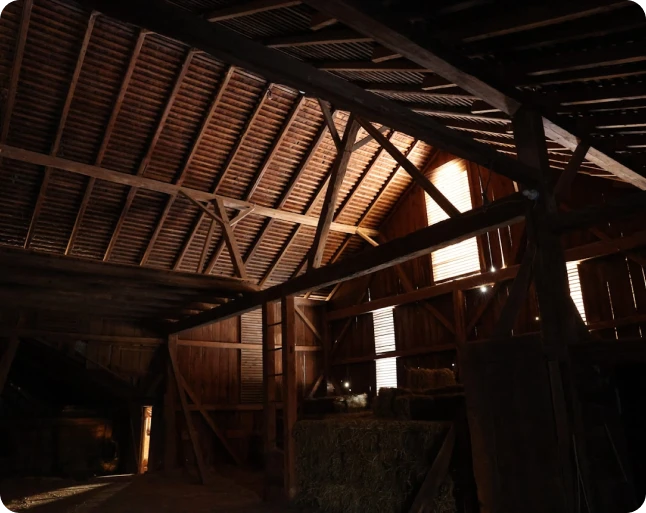 Spray foam insulation contractor at work