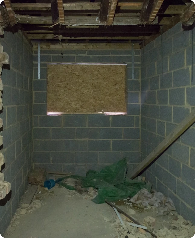 Spray foam insulation contractor at work