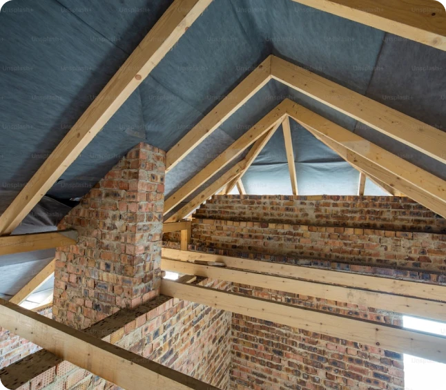Spray foam insulation contractor at work