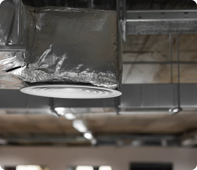 Office insulation contractor at work