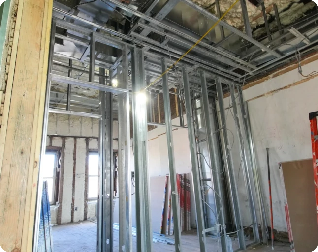 Spray foam insulation contractor at work