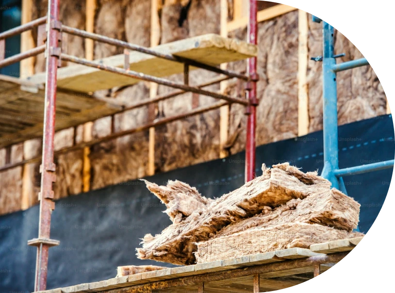 Spray foam insulation contractor at work
