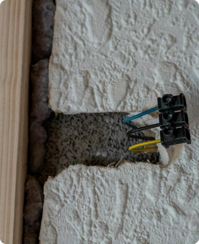 Wall insulation contractor at work