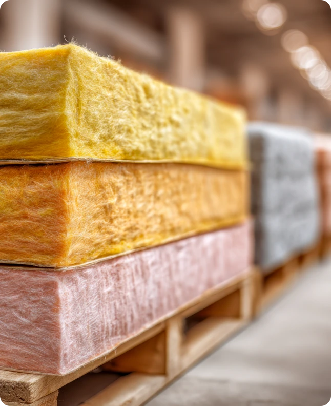 Warehouse insulation contractor at work
