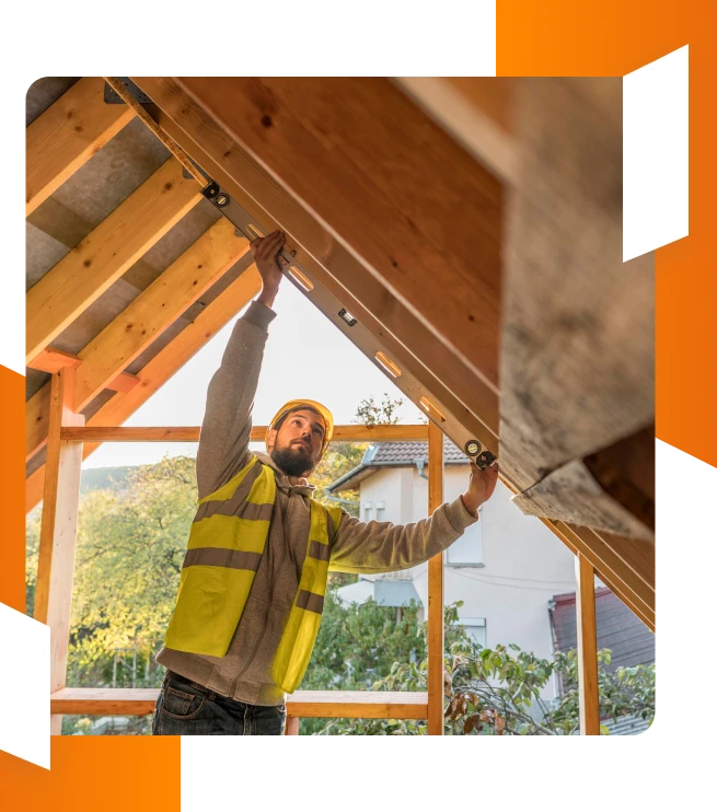 Spray foam insulation contractor at work